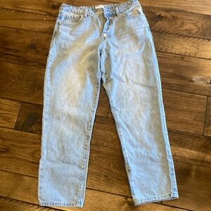 High rise wide leg denim jeans